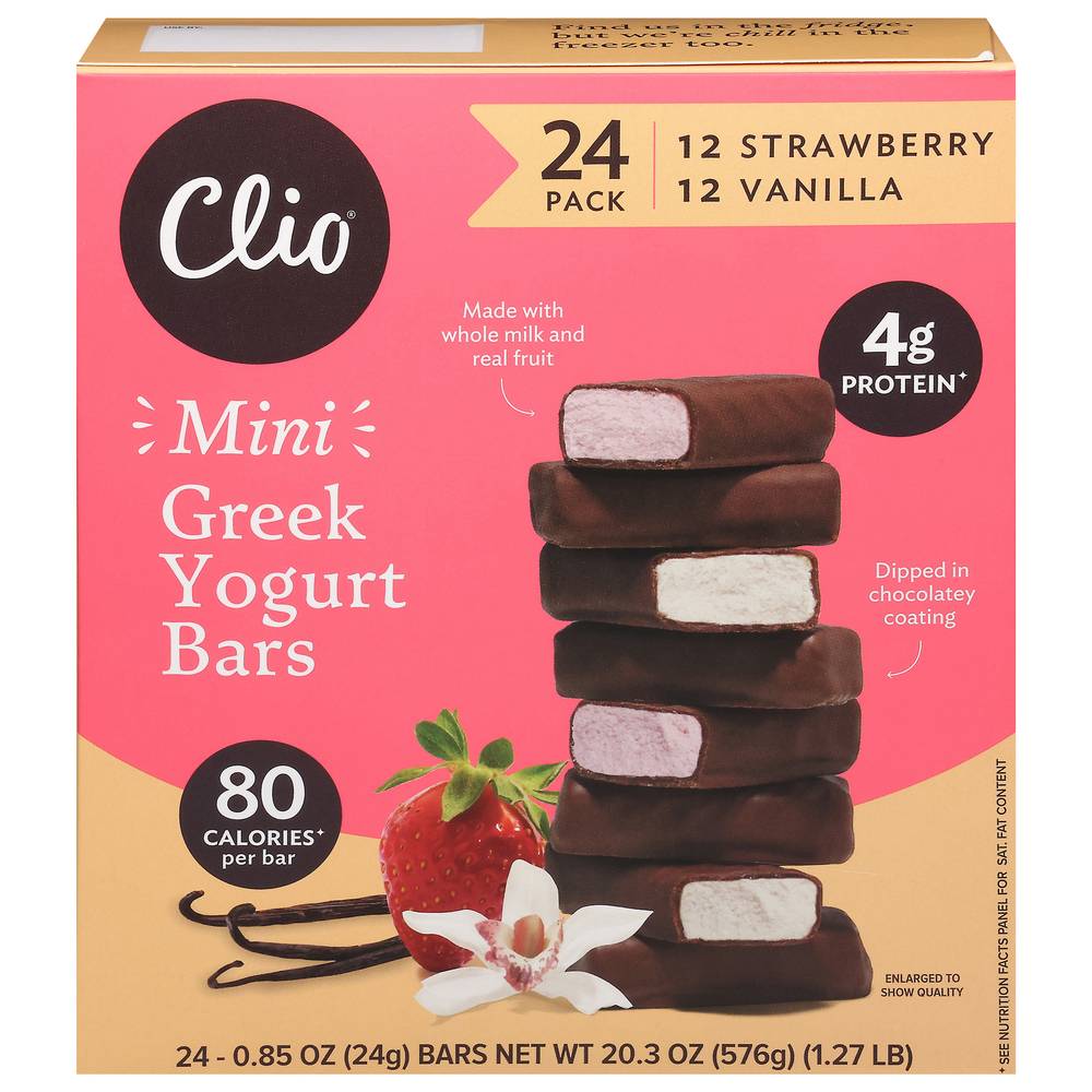 Clio Minis Greek Strawberry/Vanilla Yogurt (24 ct)