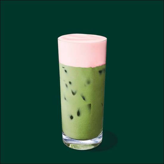 Iced Matcha with Strawberry Cold Foam