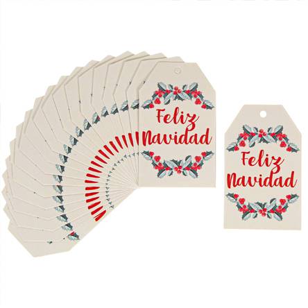 Tarjeta rectangular de feliz navidad, 6.5x4 cm