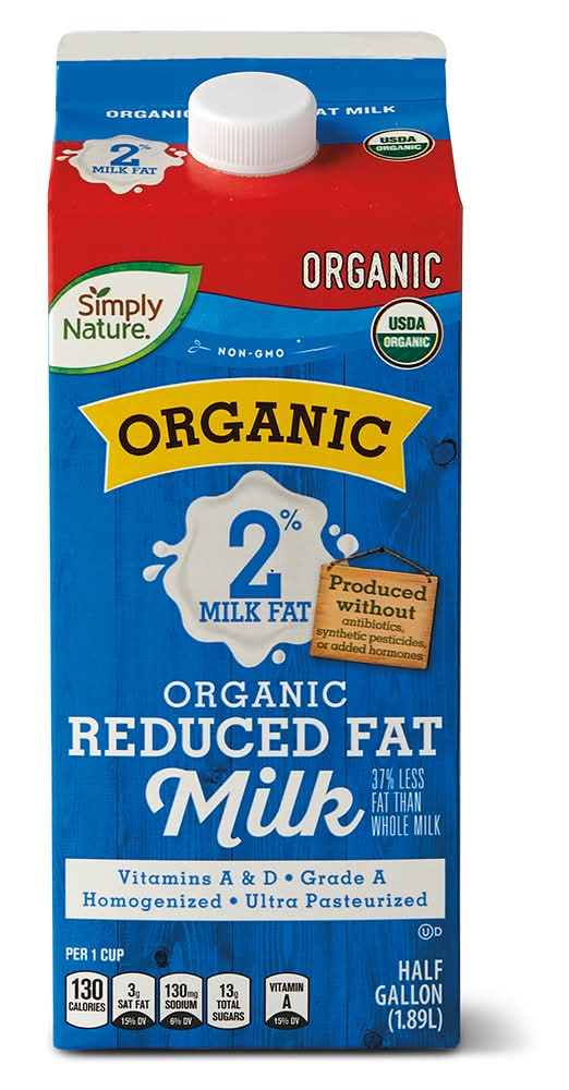 Simply Nature Organic 2% Reduced Fat Milk (0.5 gal)