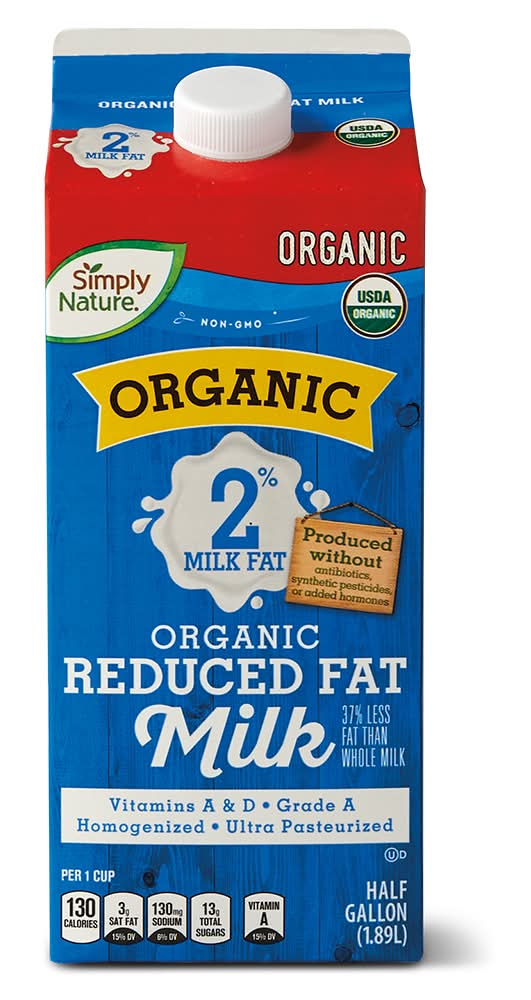 Simply Nature Organic 2% Reduced Fat Milk (0.5 gal)