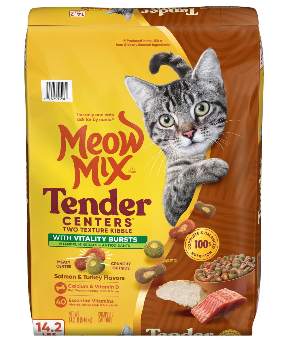 Meow Mix Tender Centers Complete Cat Food, Salmon - Turkey (14.2 lbs)