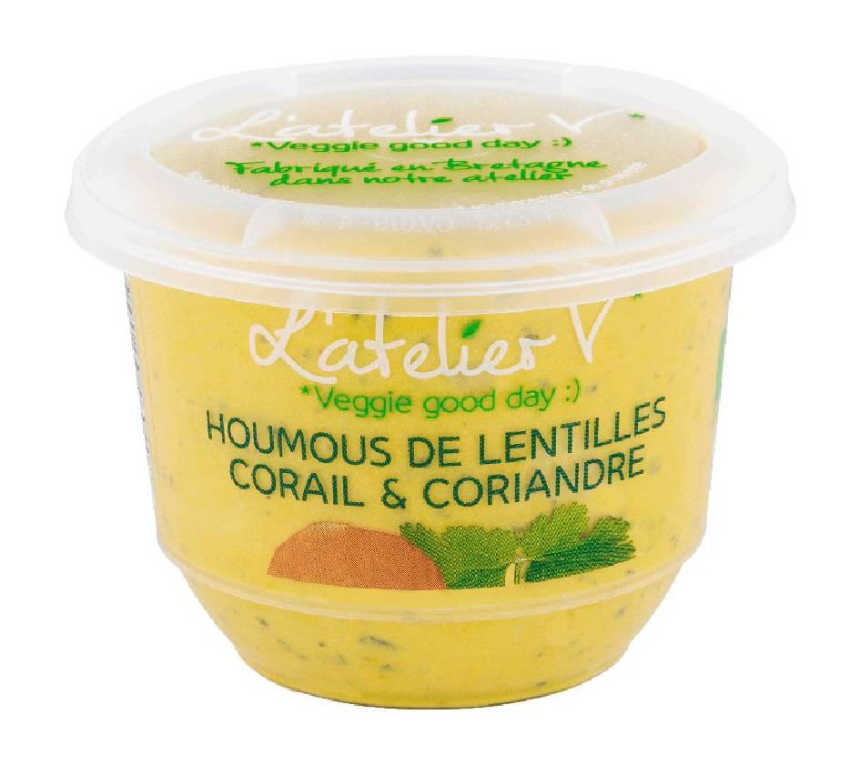 L'atelier V - Houmous de lentilles corail et coriandre bio (150g)