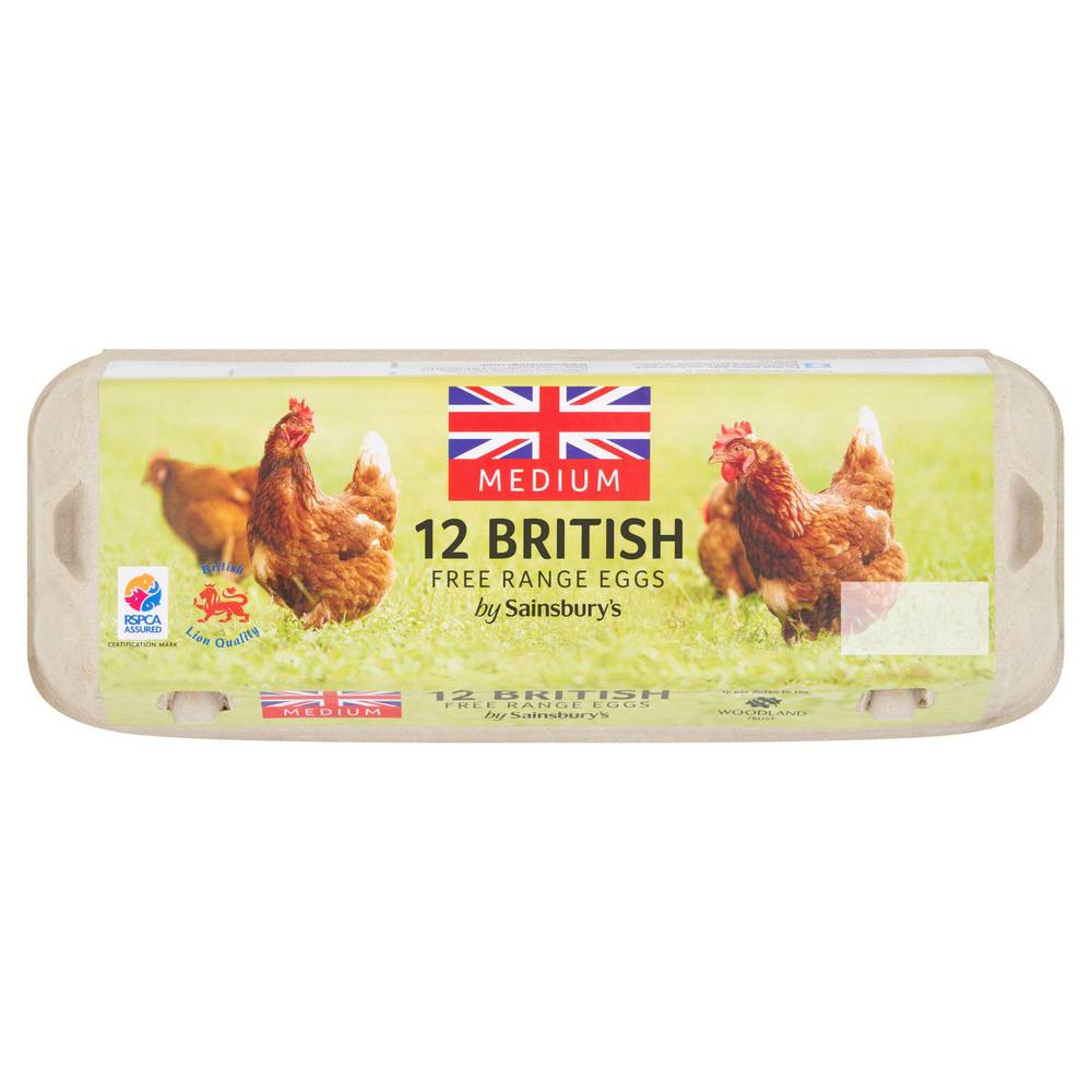 Sainsbury's British Free Range Eggs Medium x12