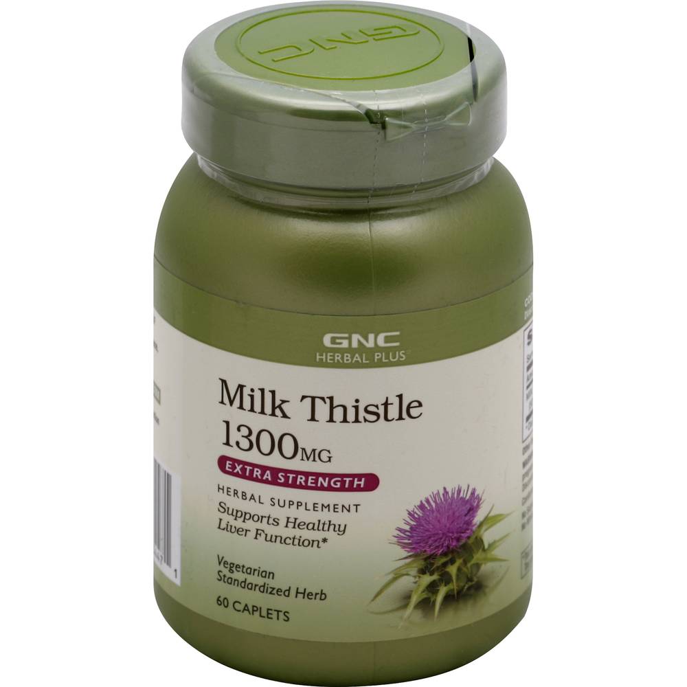 Gnc Herbal Plus Extra Strength Milk Thistle 1300 mg Caplets (60 ct)