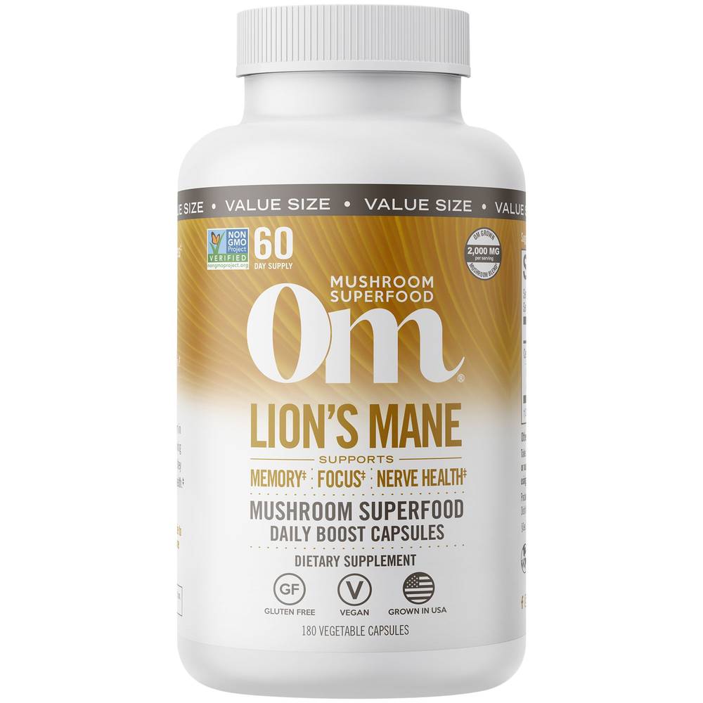 Om Lion's Mane Mushro Capsules 2000 mg (180 ct)