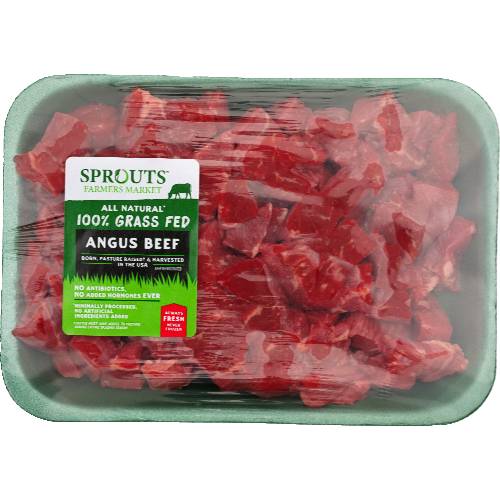 Sprouts 100% Angus Grass-Fed Beef for Stew (Avg. 0.81lb)