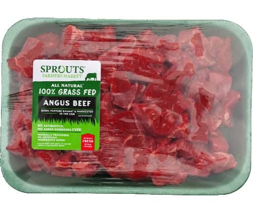 Sprouts Grass-Fed Fresh Boneless Angus Beef Stew Meat (Avg. 0.81lb)