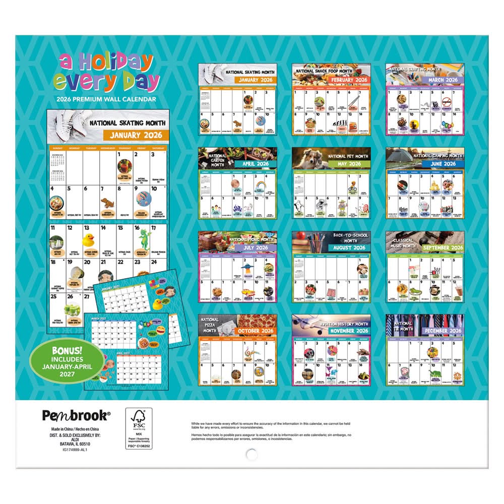 Pembrook Calendar - Holiday a Day
