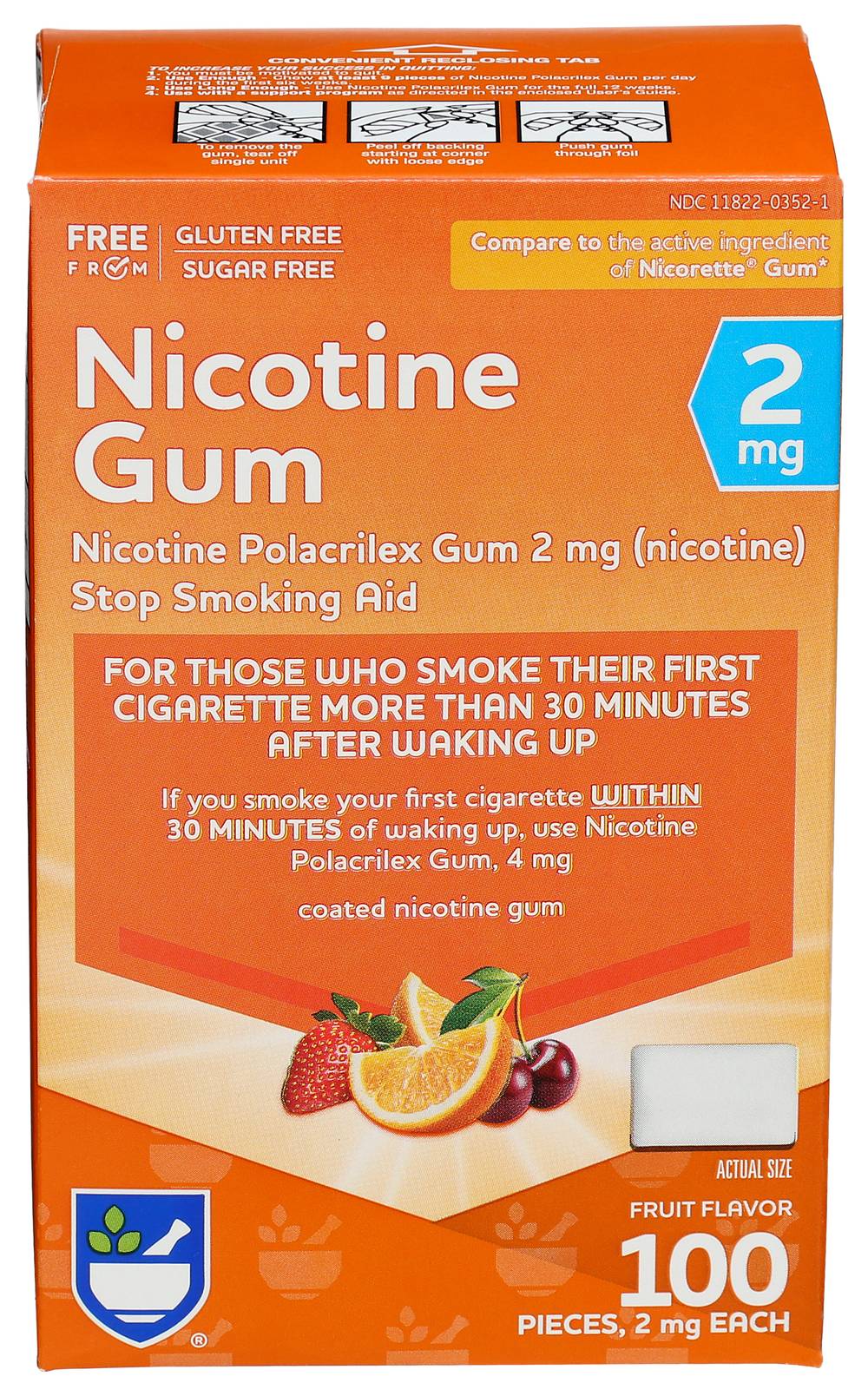 Rite Aid Nicotine 2mg Stop Smoking Gummies, Fruit (100 ct)