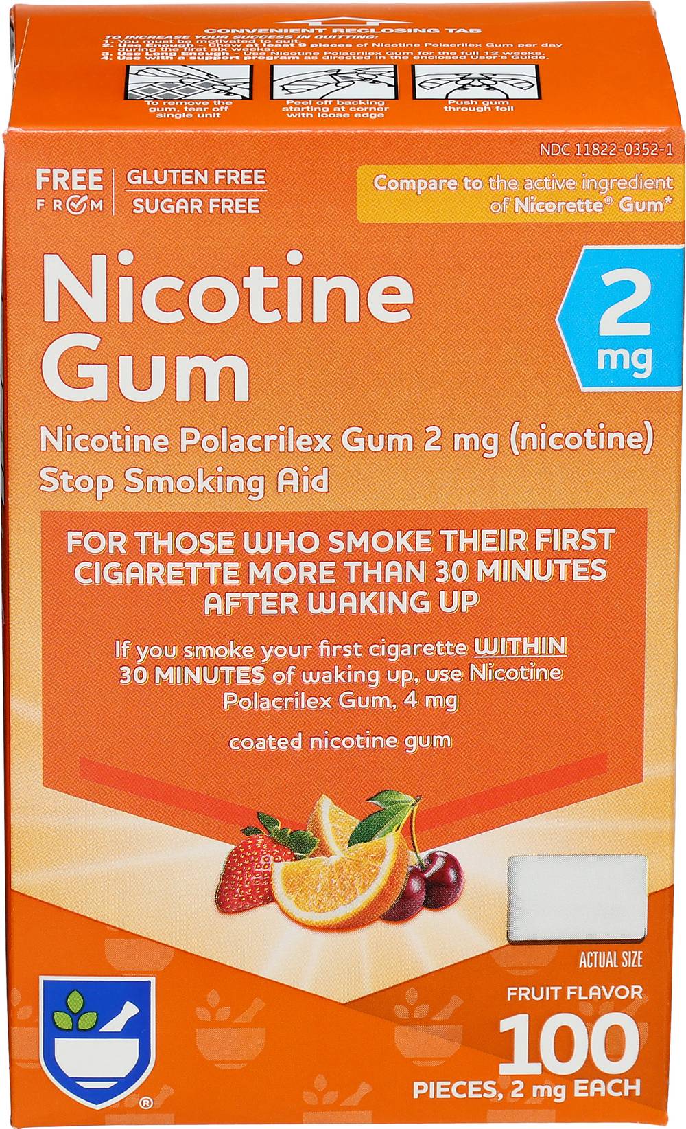 Rite Aid Nicotine 2mg Stop Smoking Gummies, Fruit (100 ct)