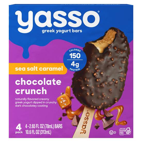 Yasso Sea Salt Caramel Chocolate Crunch Greek Yogurt Bars (4 ct)