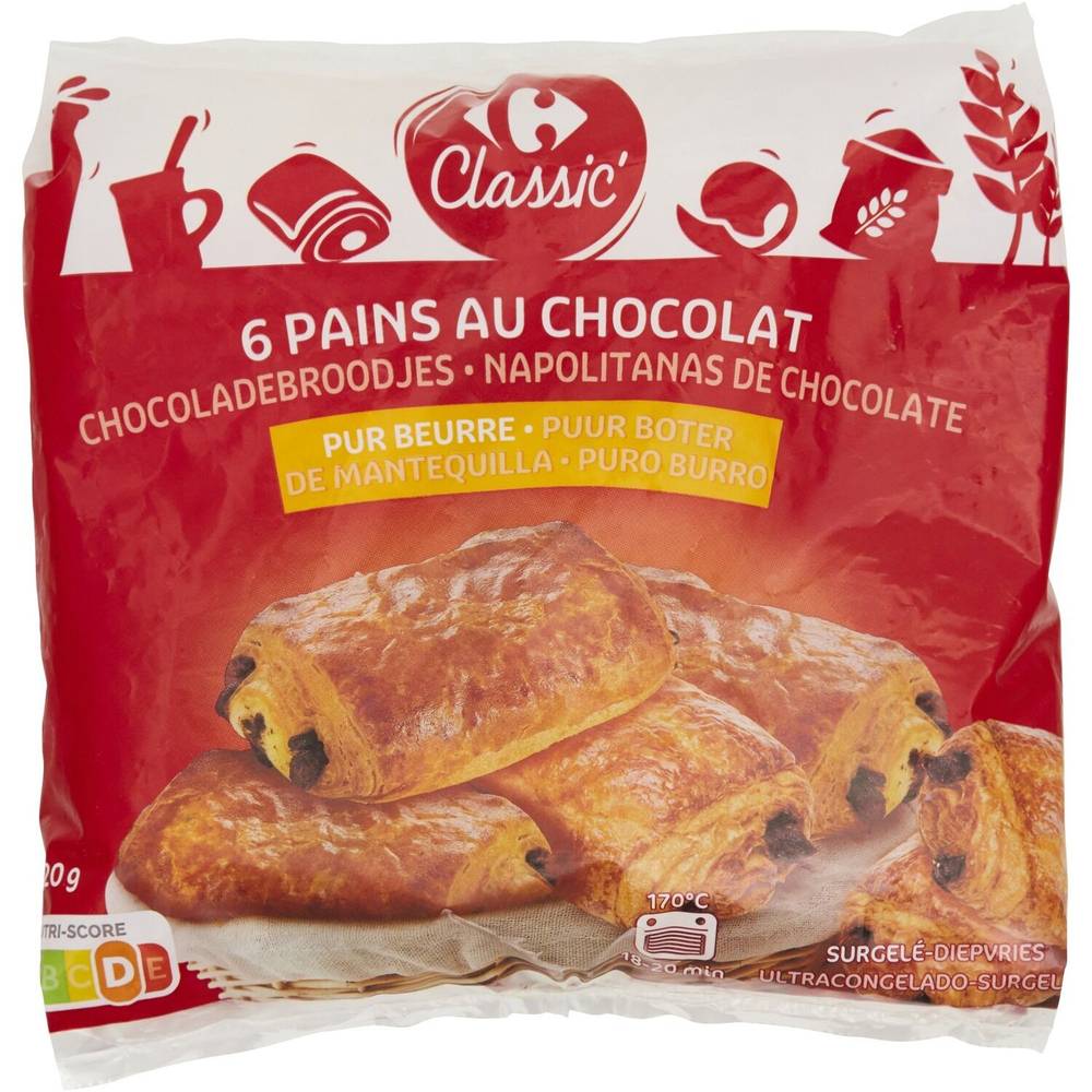 Carrefour Classic' - Pains au chocolat pur beurre surgelé (6)