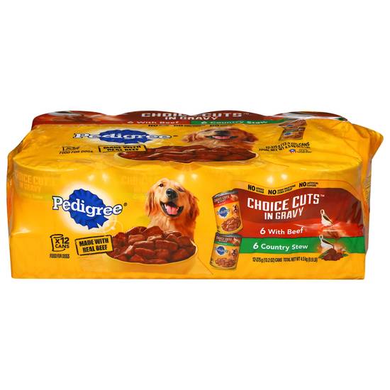 Pedigree Choice Cuts in Gravy, Beef & Country Stew Variety pack (12 ct)