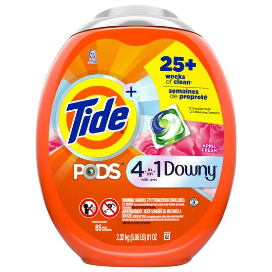 Tide Plus Pods Liquid Laundry Det April Fresh (85 ct)