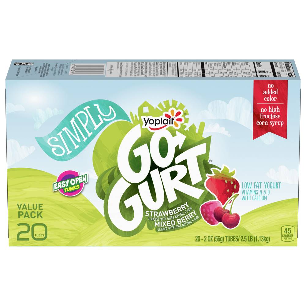 Go-Gurt Simply Strawberry & Mixed Berry Lowfat Yogurt (strawberry and mixed berry)