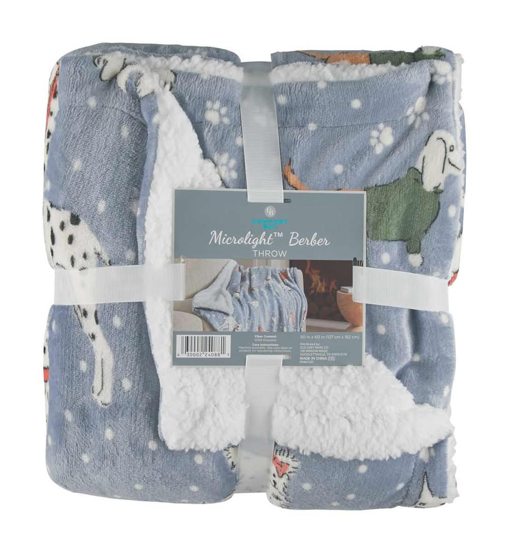Comfort Bay Microlight Berber Throw 50 In X 60 In Assorted