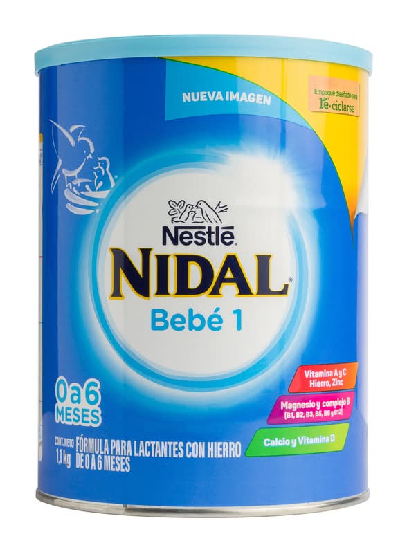 Nidal · Fórmula infantil etapa 1 en polvo con hierro, 0 a 6 meses (1,1 kg)