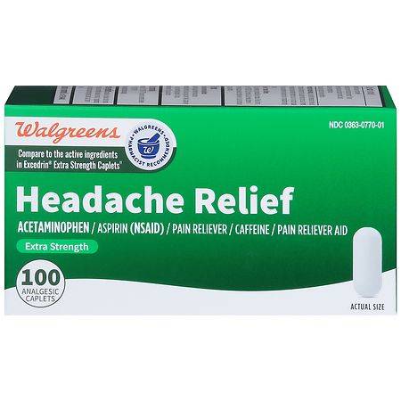 Walgreens Extra Strength Headache Relief Caplets (100 ct)