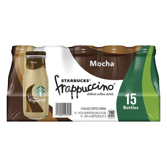 Starbucks Frappuccino Mocha Chilled Coffee Drink (15 pack, 9.5 fl oz)