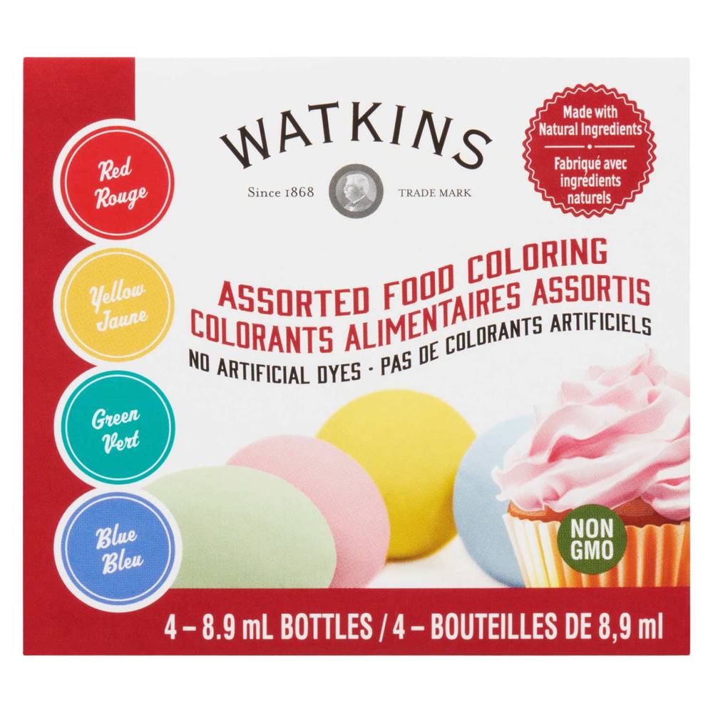 Watkins Assorted Food Colouring (4 Packs)