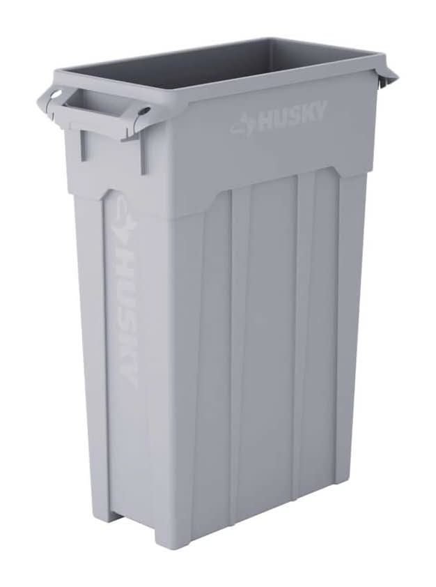 Husky 23 Gal. Gray Slim Trash Can