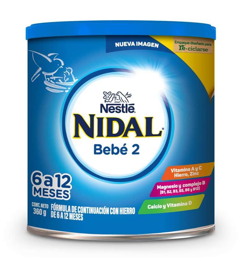 Nidal · Fórmula láctea infantil en polvo etapa 2, 6 a 12 meses (360 g)