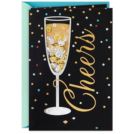 Hallmark Cheers Champagne Congratulations Card