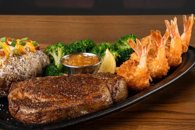 13oz Rockhampton Ribeye* & Choice of Shrimp