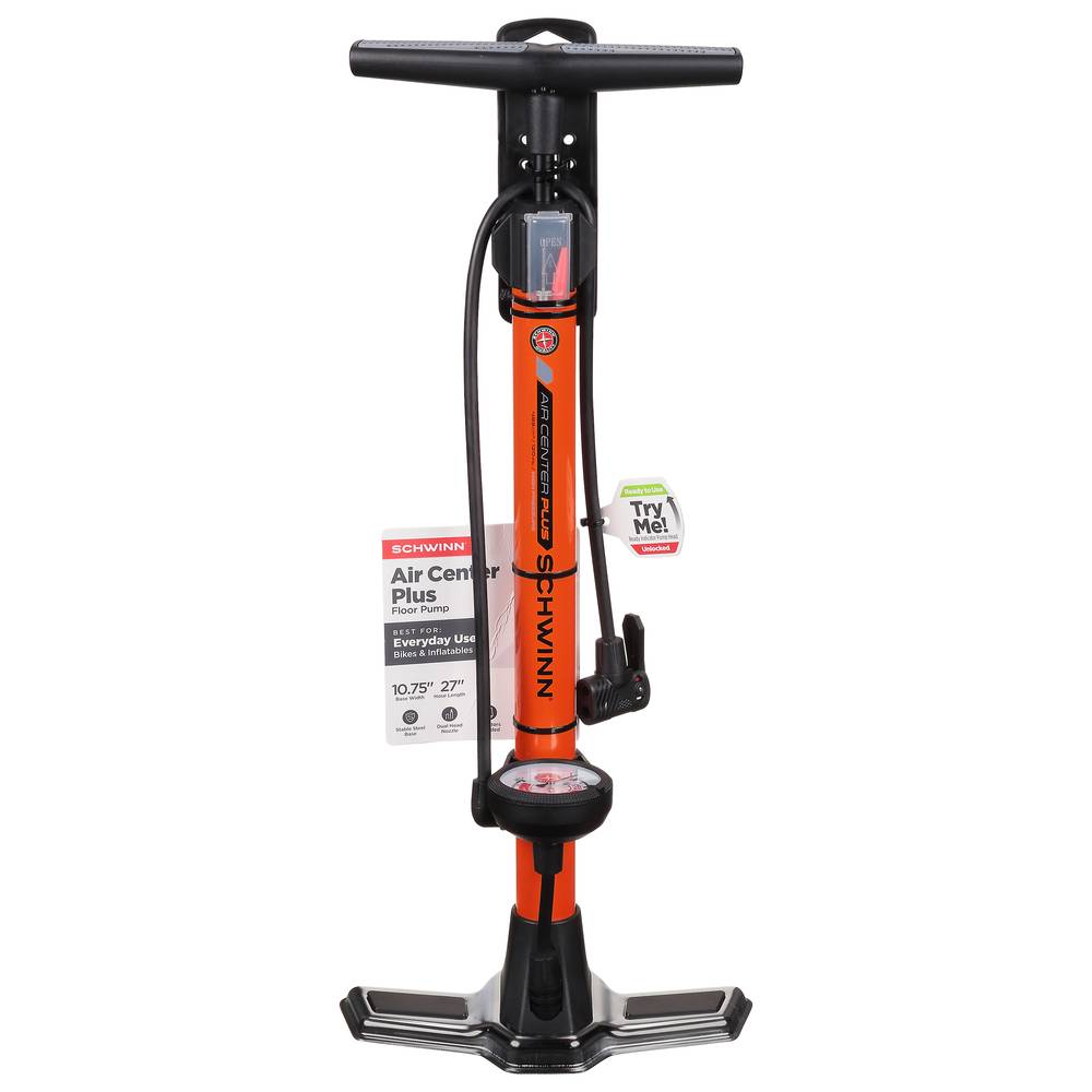 Schwinn Air Center Plus High Pressure Floor Pump, Orange