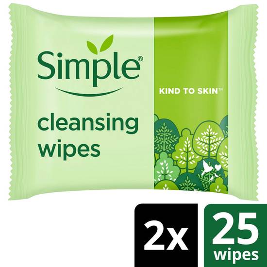 Simple Kind to Skin Cleansing Wipes Biodegradable 50 Pack