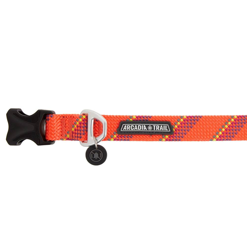 Arcadia Trail™ Reflective Rope Paracord Dog Collar (Color: Coral, Size: Large)