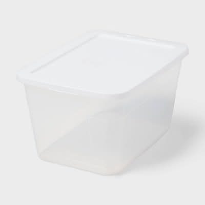 Brightroom Storage Box With Lid, 56 qt, White