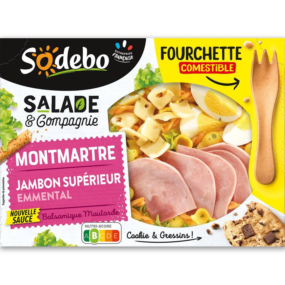 Salade Montmartre pâtes crudités œuf jambon emmental SODEBO - le coffret de 320 g