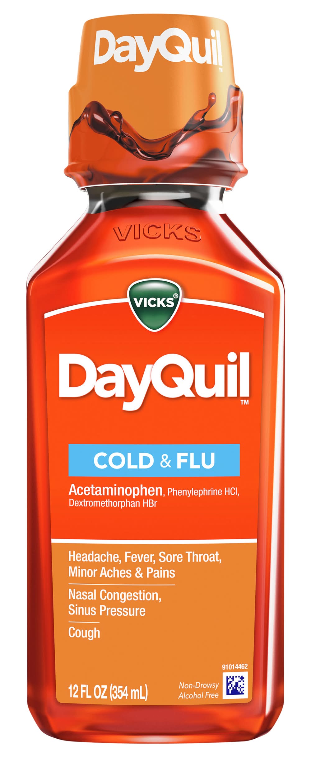 Vicks Dayquil Cough Cold & Flu Multi-Symptom Relief (12 fl oz)