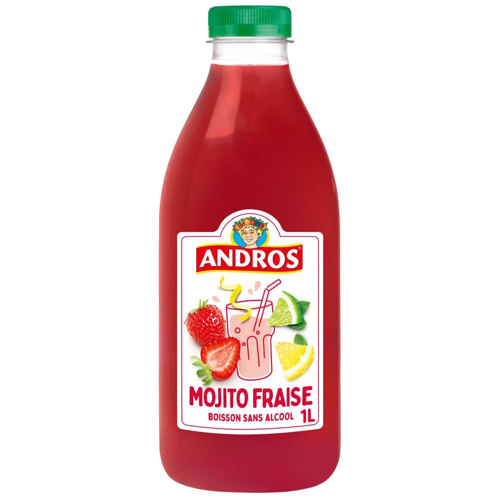 Andros - Mojito boisson sans alcool (1 L) (fraise)