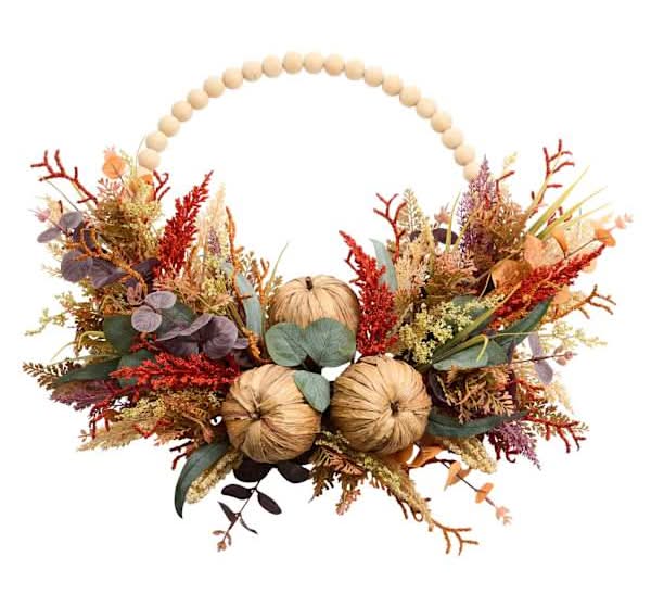 Pumpkin & Eucalyptus Wreath, 24"