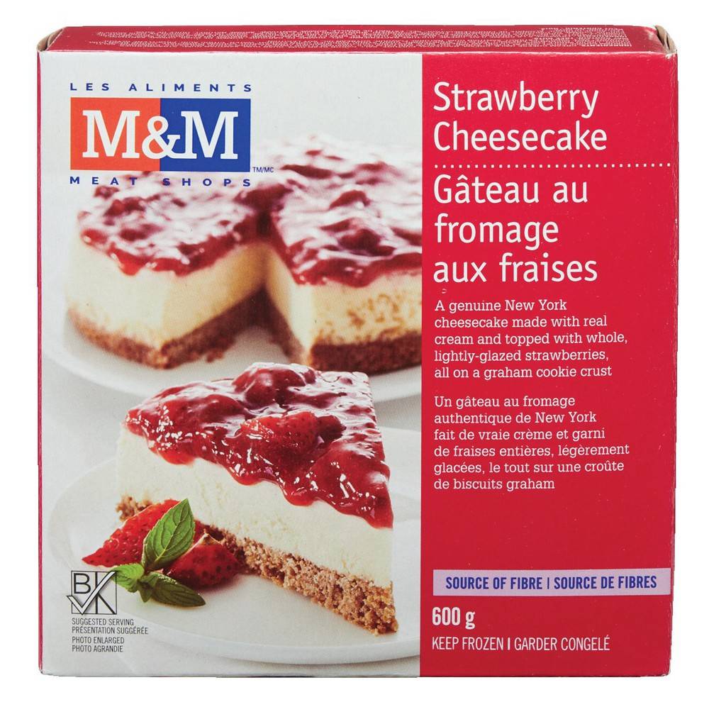 M&m food market gâteau fromage aux fraises (600gr.) - strawberry cheesecake (600 g)