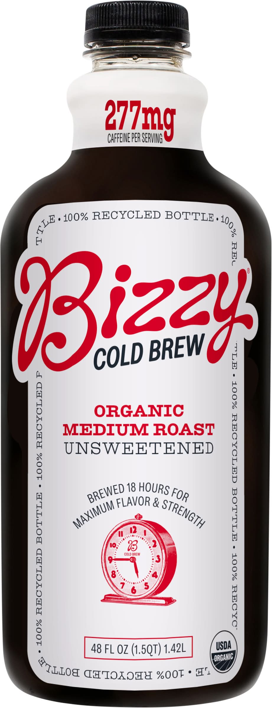 Bizzy Organic Medium Roast Unsweetened Cold Brew Coffee (48 fl oz)