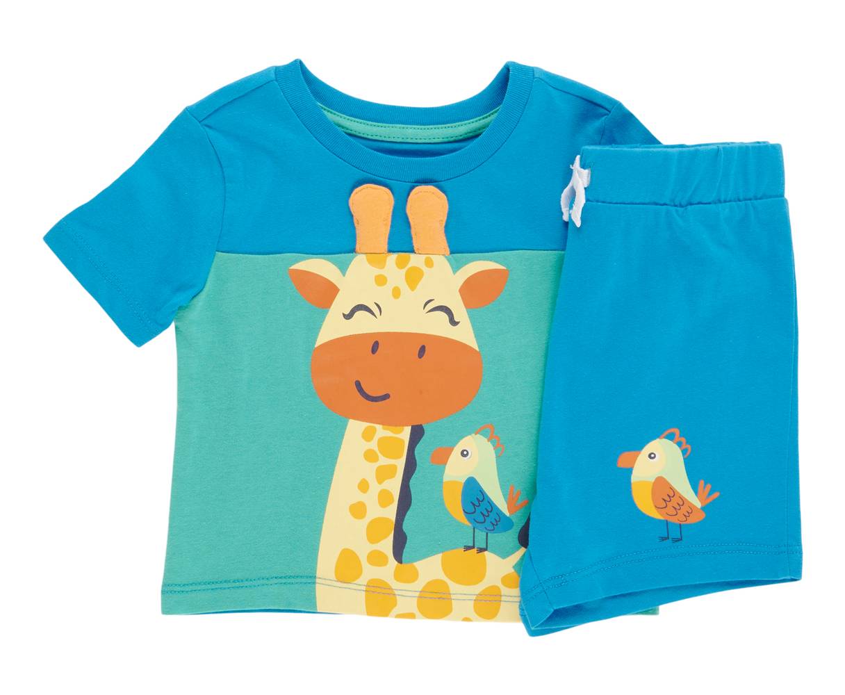Ensemble avec short Vagues fraîches MONKEY BARS pour bébés garçons, 2pièces, 12 à 24mois (24M, Imprime vert MD SC1)