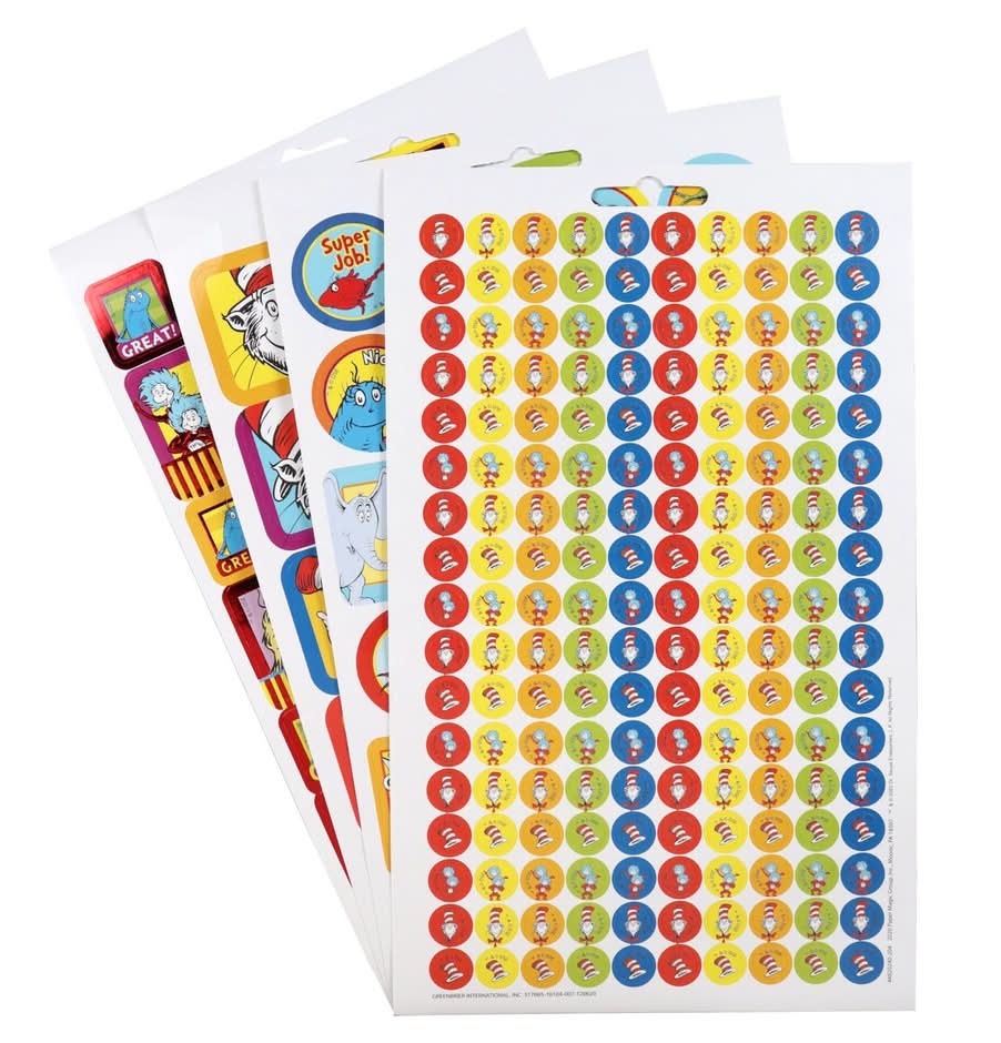 Teaching Tree Dr. Seuss Sticker Books For Ages 3+, Assorted (245 ct)