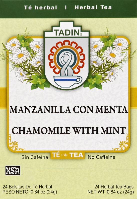Tadin Chamomile With Mint Herbal Tea Bags (24 ct, 0.035 oz)