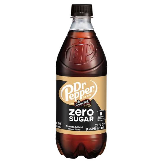 Dr Pepper Zero Sugar Cream Soda (20 fl oz)