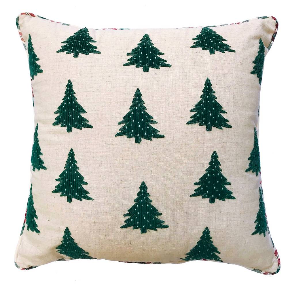 Holiday Living 18-in Pillow Green Trees Christmas Decor | FS-24-P23