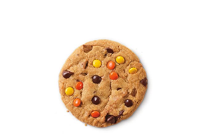 Peanut Butter Chocolate Chip Cookie made with Reese's Pieces