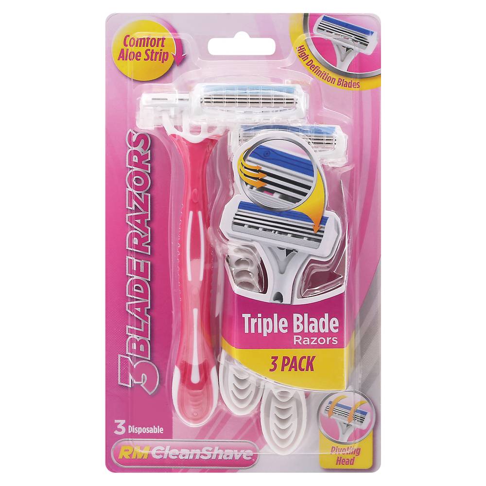 Rm Cleanshave Triple Blade Disposable Razors