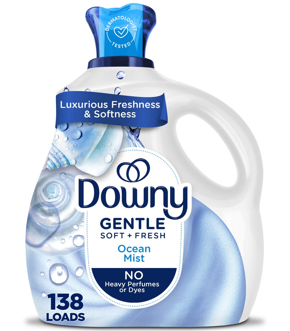 Downy Gentle Soft + Fresh Fabric Softener Liquid, Ocean Mist (93 fl oz)