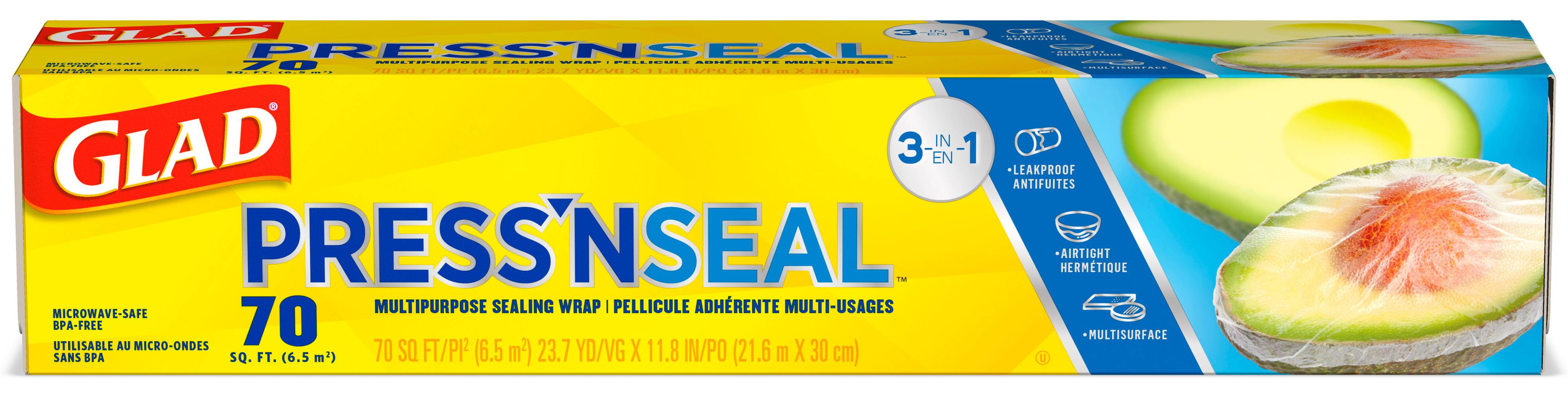 Glad Press’n Seal 3 in 1 Multipurpose Sealing Wrap, 70 Square Ft