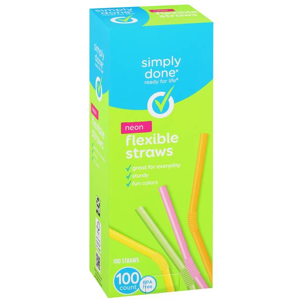 Simply Done Neon Flexible Straws (multi)