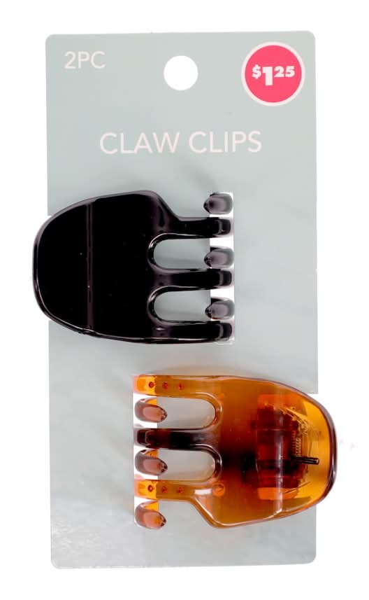 Plastic Claw Hair Clips (2 ct)